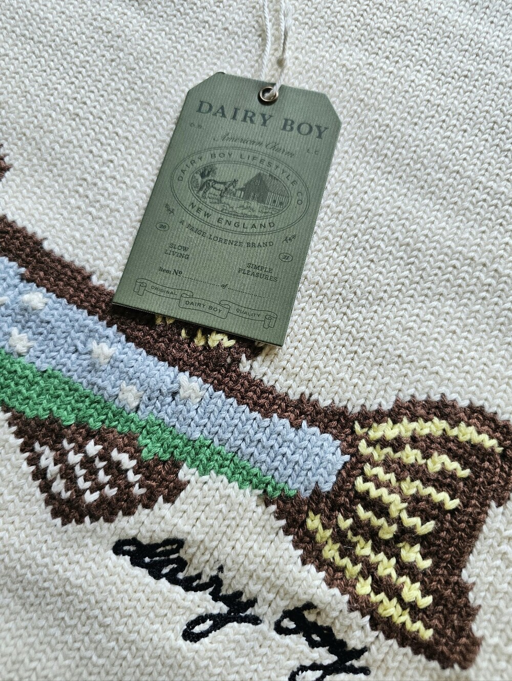 NWT Dairy Boy Fisherman's Daughter Fish Sweater in Oyster - Picture 9 of 11